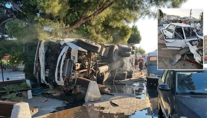Freni Patlayan Kamyon, Trafik Işığında Bekleyen Araçlara Çarptı