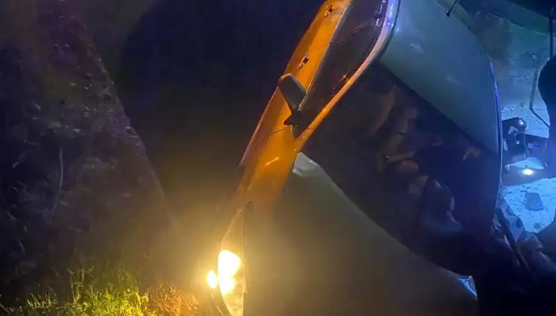 Adana'da Trafik Kazası: Otomobil Şarampole Devrildi, İki Yaralı